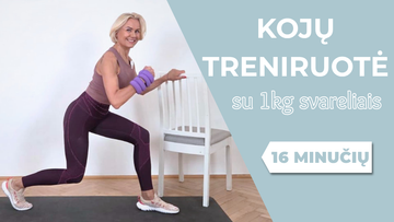 16 Min. Kojų Treniruotė Su 1 Kg Svareliais