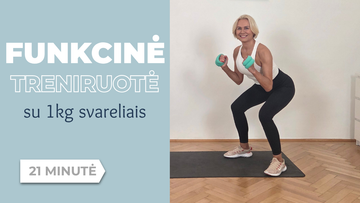 21 Min. Funkcinė Treniruotė Su 1 Kg Svareliais